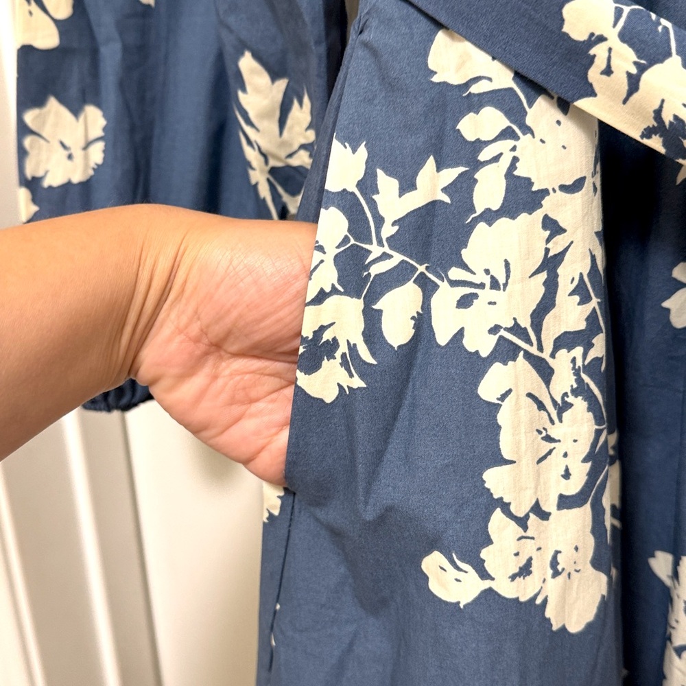 NWT Boden Nicola Cotton Midi Dress in Blue Flecked Bunch - Picture 8 of 10